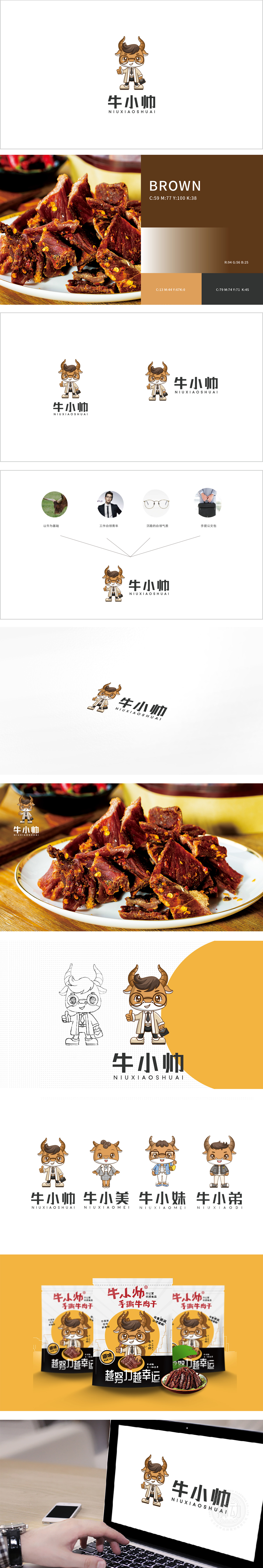 牛小帅家族食品饮品吉祥物设计