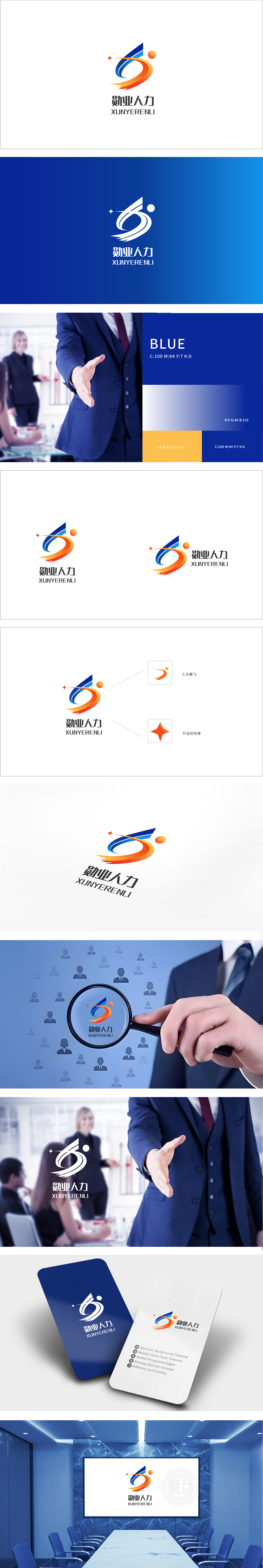 勋业 人力资源 LOGO设计