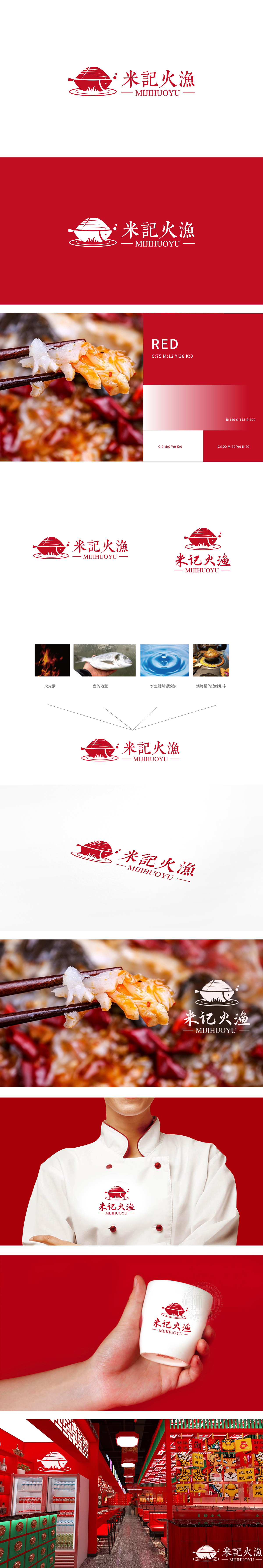 米记火渔 餐饮 LOGO设计