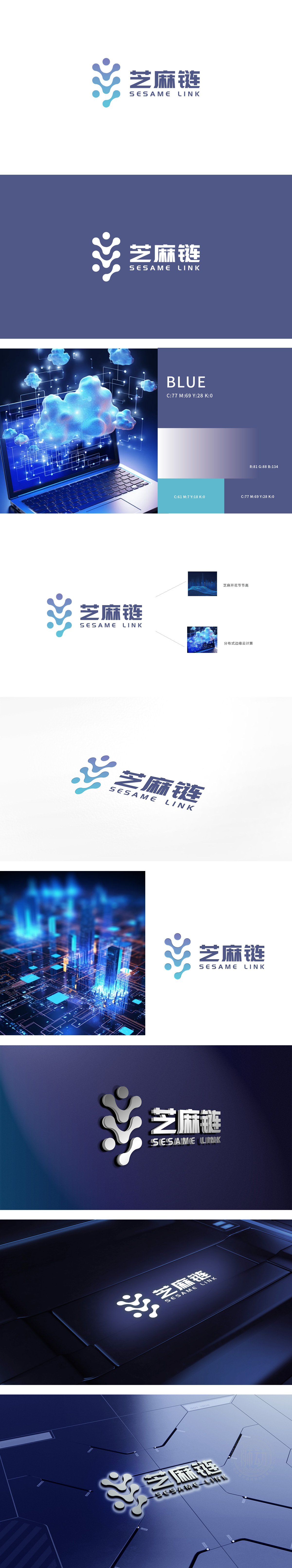 芝麻链互联网线上平台LOGO设计