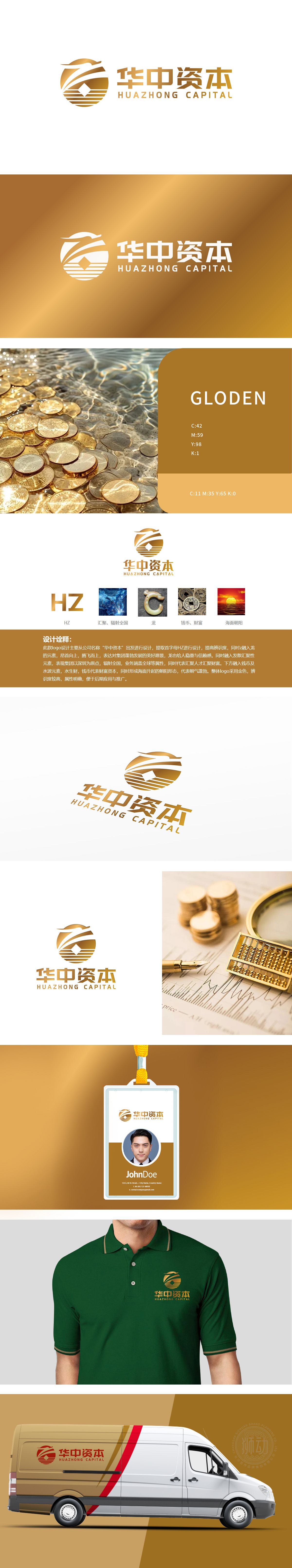 华中资本 金融财务 LOGO设计