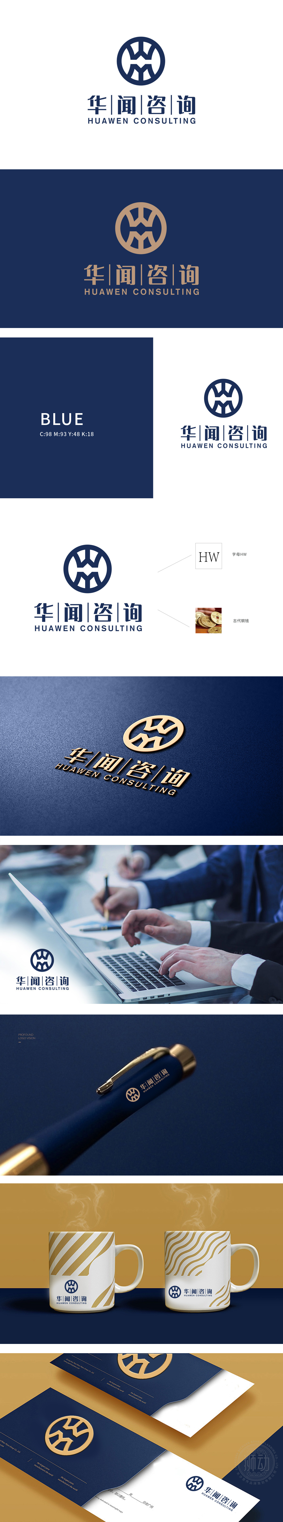 华闻咨询 商业咨询 LOGO设计