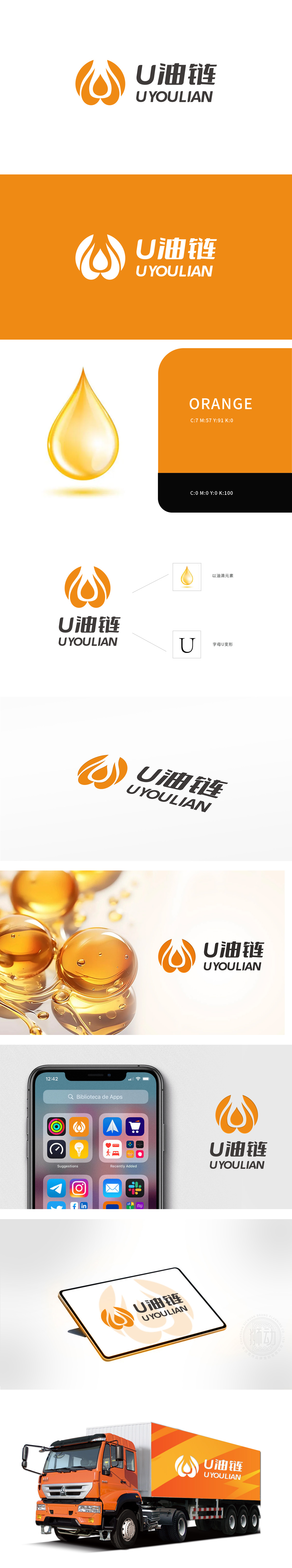 U油链 化工/能源 LOGO设计