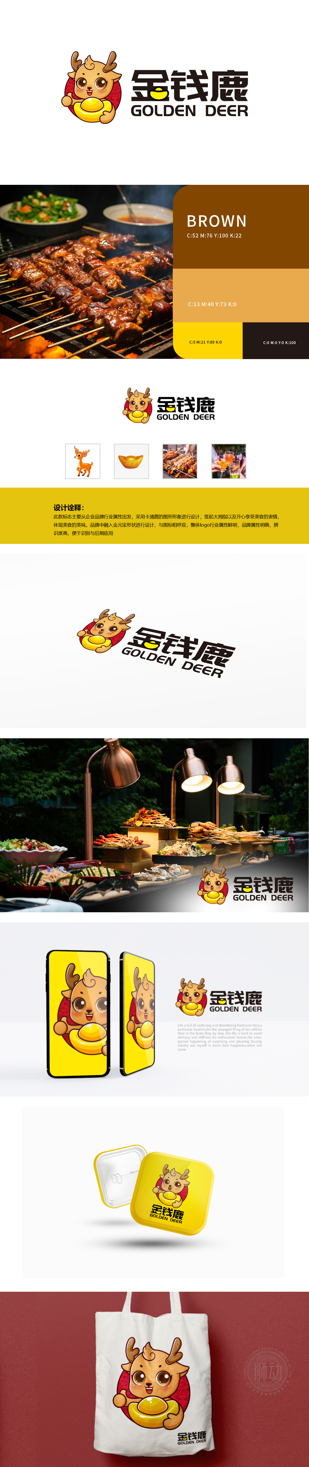 金钱鹿 餐饮 吉祥物设计