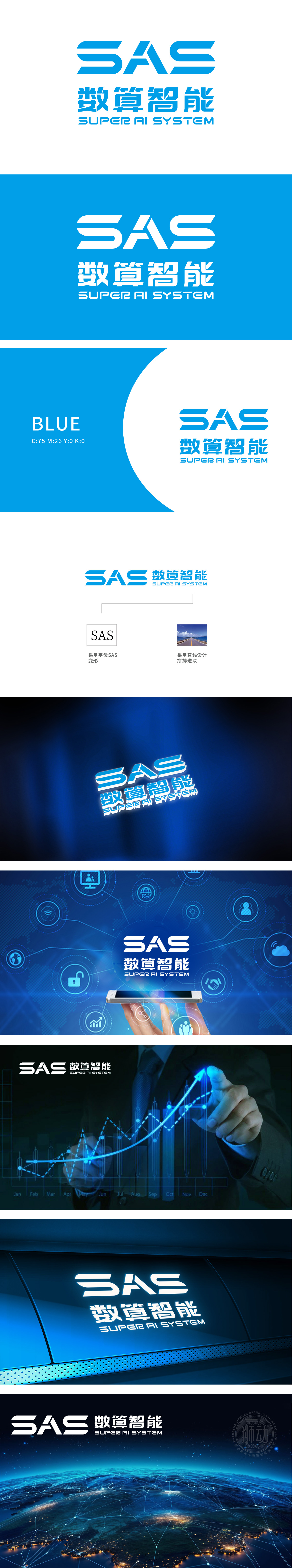 SAS数算智能 IT/软件/研发 LOGO设计