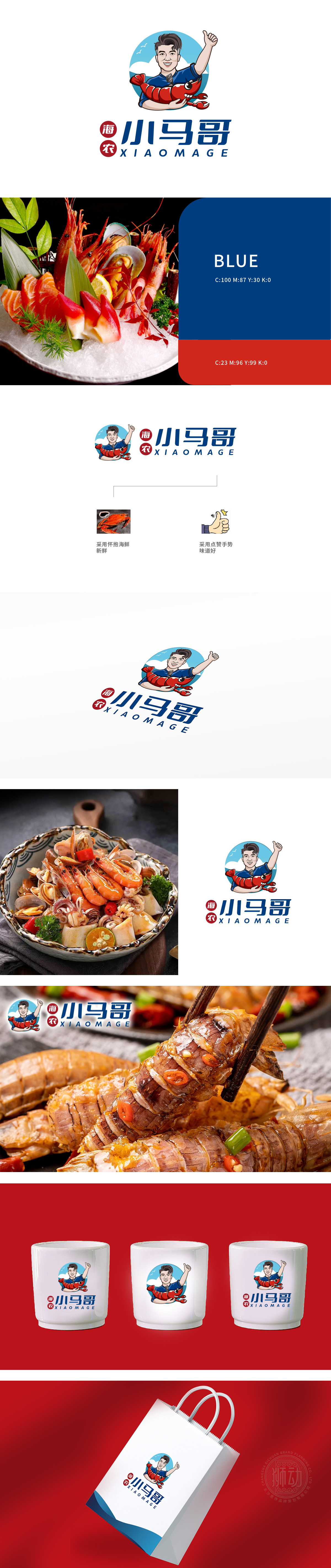 海民小马哥海鲜 吉祥物设计