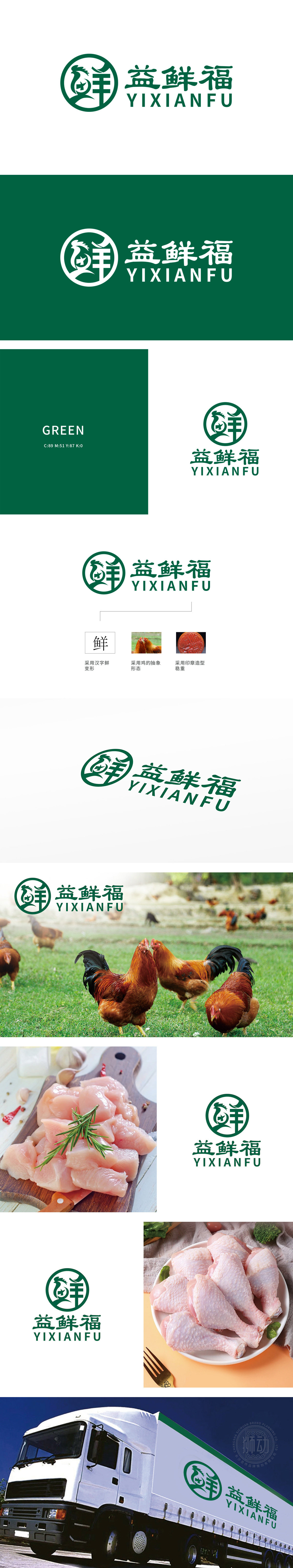 益鲜福 生鲜/农产品 LOGO设计