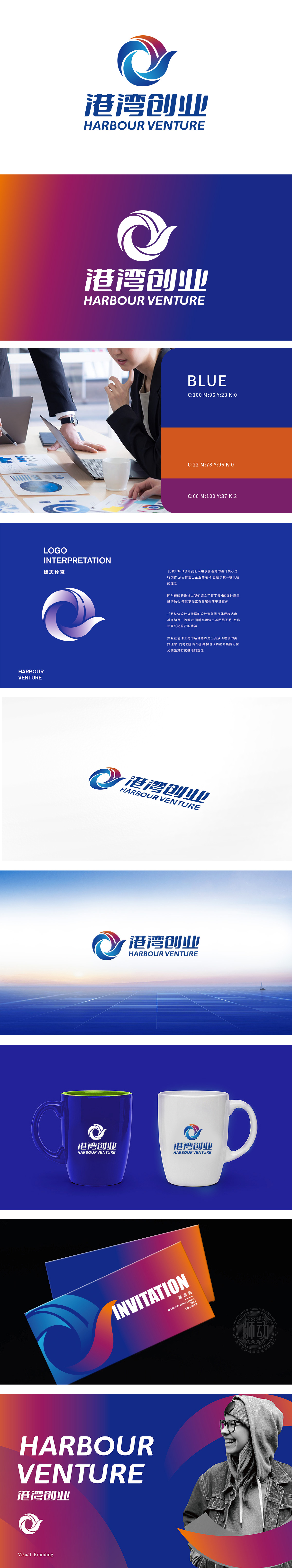 港湾创业 商业咨询 LOGO设计