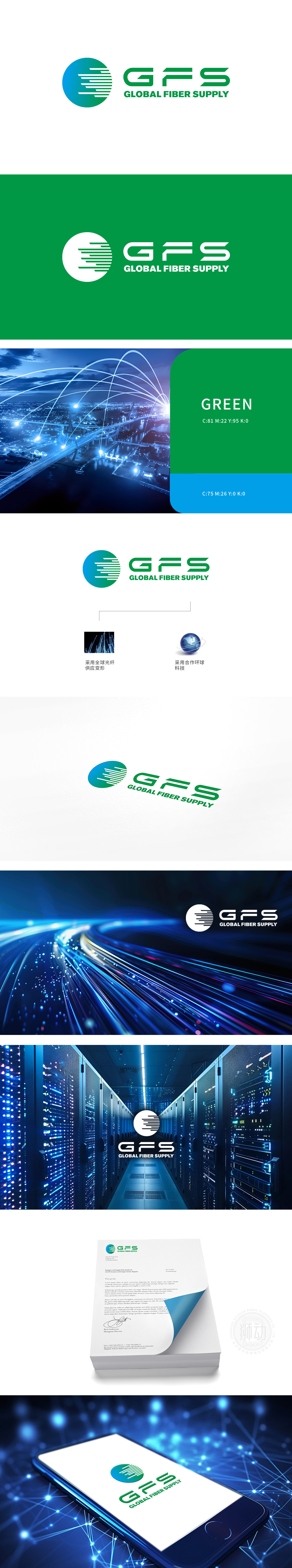 Global Fiber Supply 通信 LOGO设计