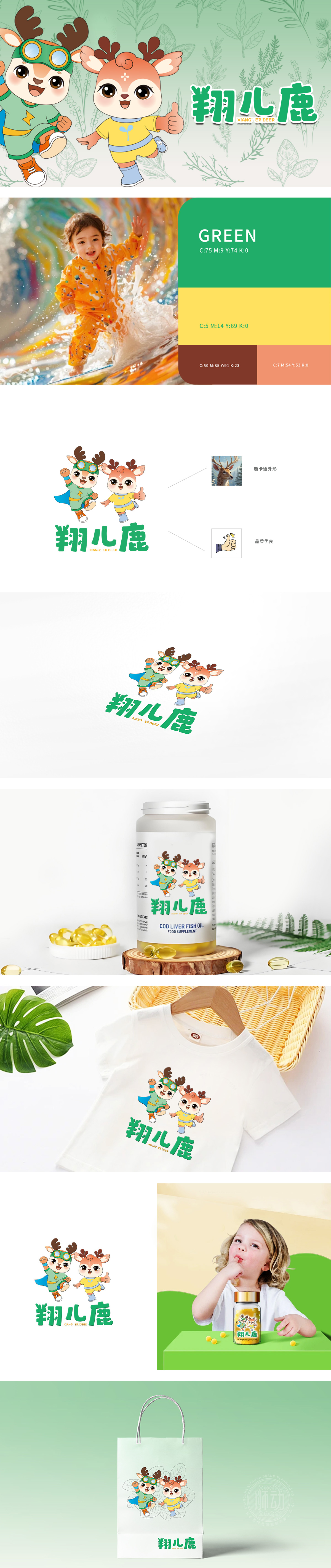 翔儿鹿组合IP 药品 吉祥物设计