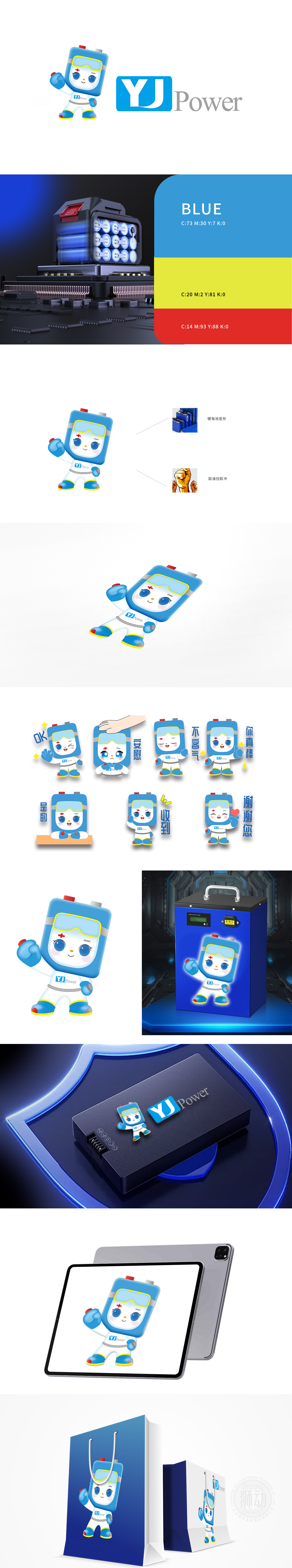 言九锂电池 吉祥物及动态表情包设计