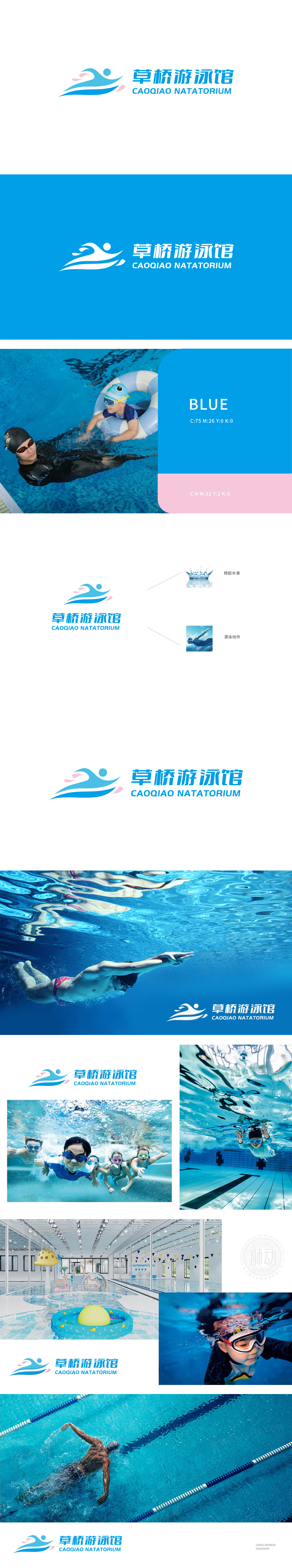 草桥游泳馆 教育/培训 LOGO设计