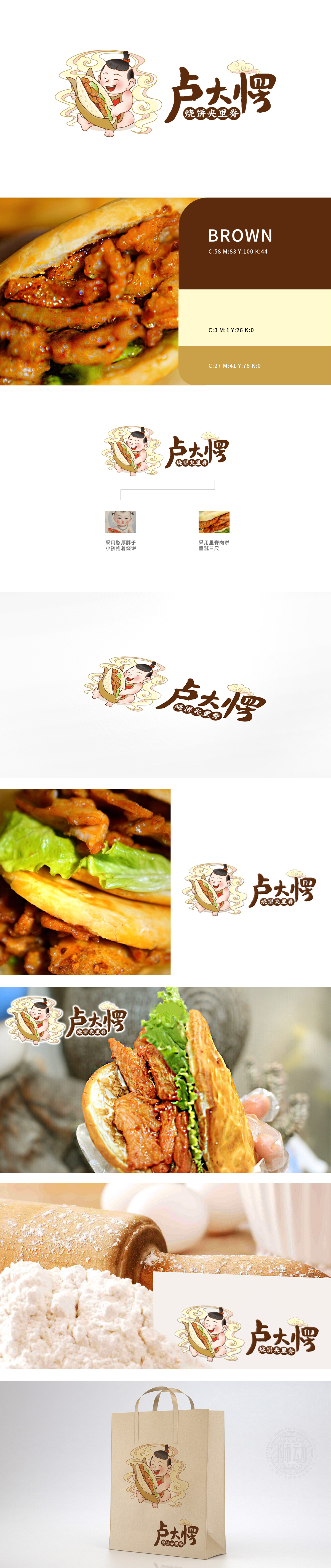 卢大愣烧饼夹里脊 吉祥物设计