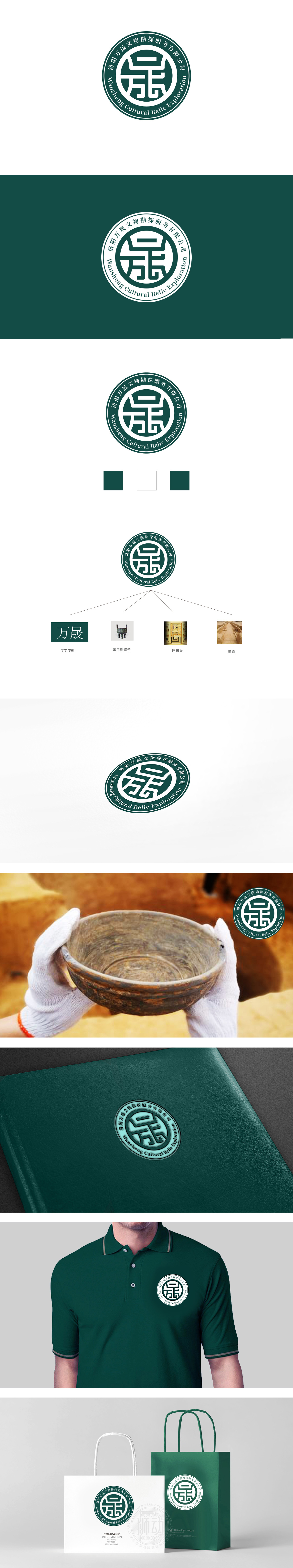 万晟考古 金融财务 LOGO设计