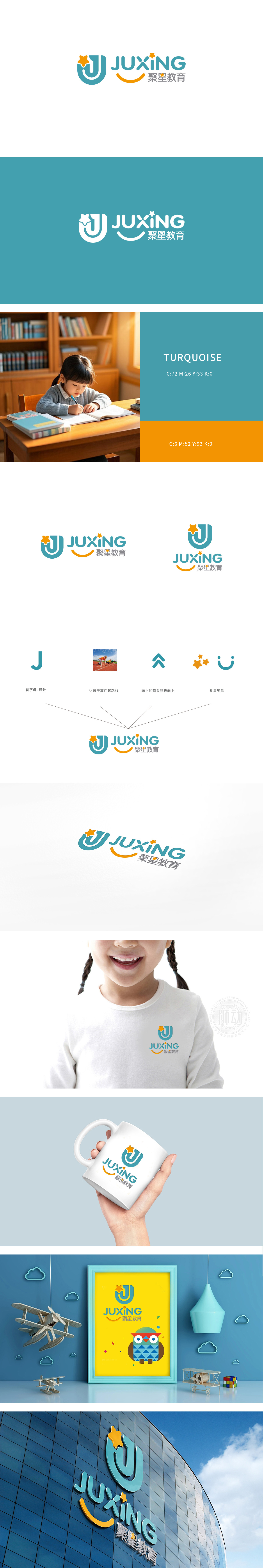 聚星教育 教育培训 LOGO设计