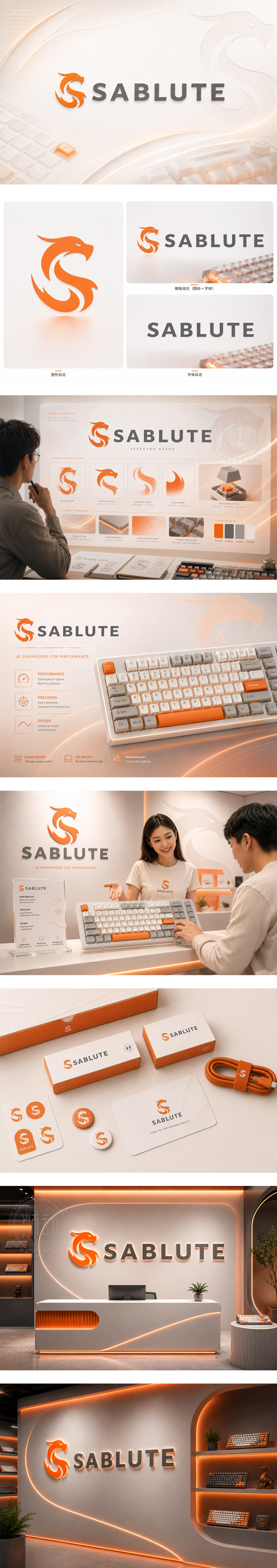 Sablute键盘机械键盘输入设备高性能键盘客制化键盘LOGO商标设计